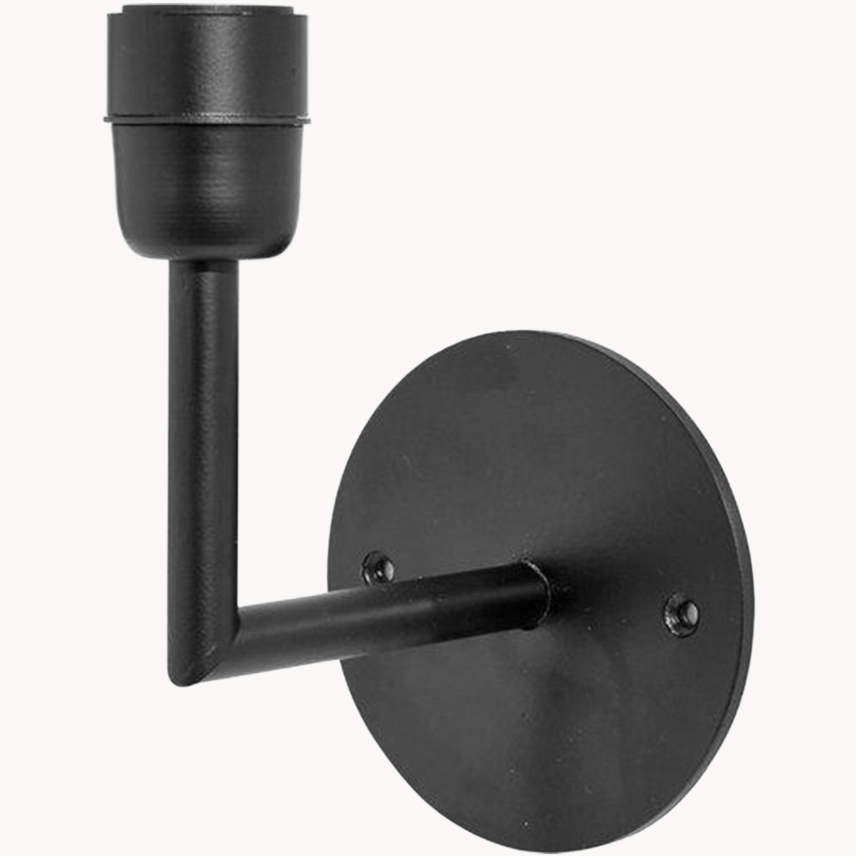 Vägglampa Matt svart 13cm med 2m sladd och brytare